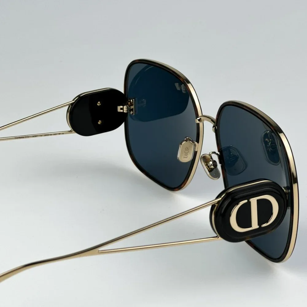 Dior DIORBOBBY S1U B5B0 BRAND NEW Sunglasses Gold Havana Blue Women Oversized - Picture 13 of 14